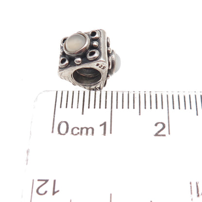 Pandora 925 Sterling Silver Real Moonstone Triangle Slide Bead Charm