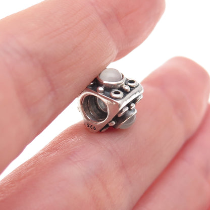 Pandora 925 Sterling Silver Real Moonstone Triangle Slide Bead Charm