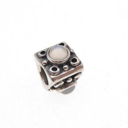 Pandora 925 Sterling Silver Real Moonstone Triangle Slide Bead Charm