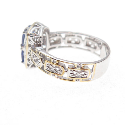 Michael Valitutti Gems En Vogue 925 Sterling 2-Tone Real Tanzanite Ring Size 8
