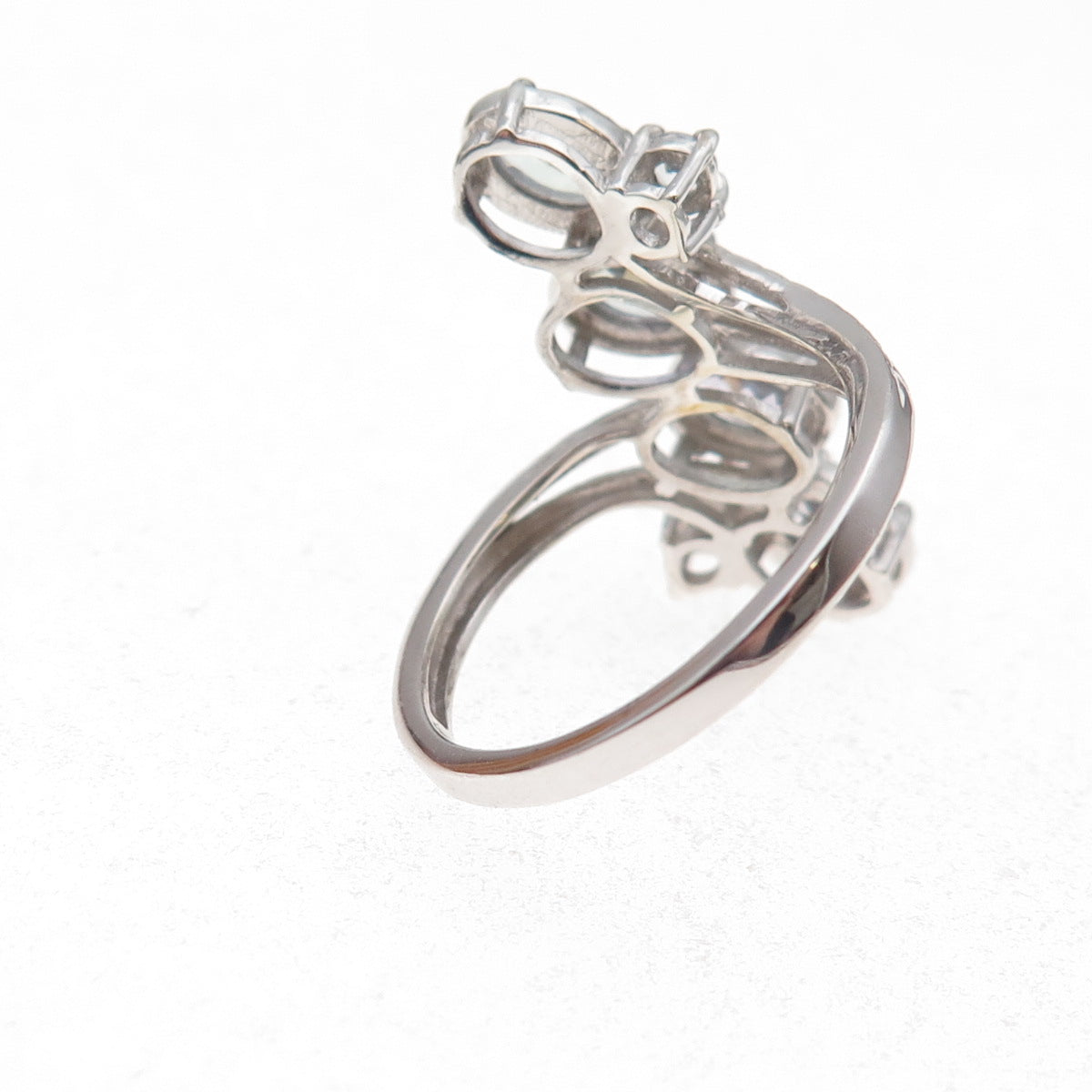 Chuck Clemency 925 Sterling Silver Real Iolite Bypass Ring Size 8.25