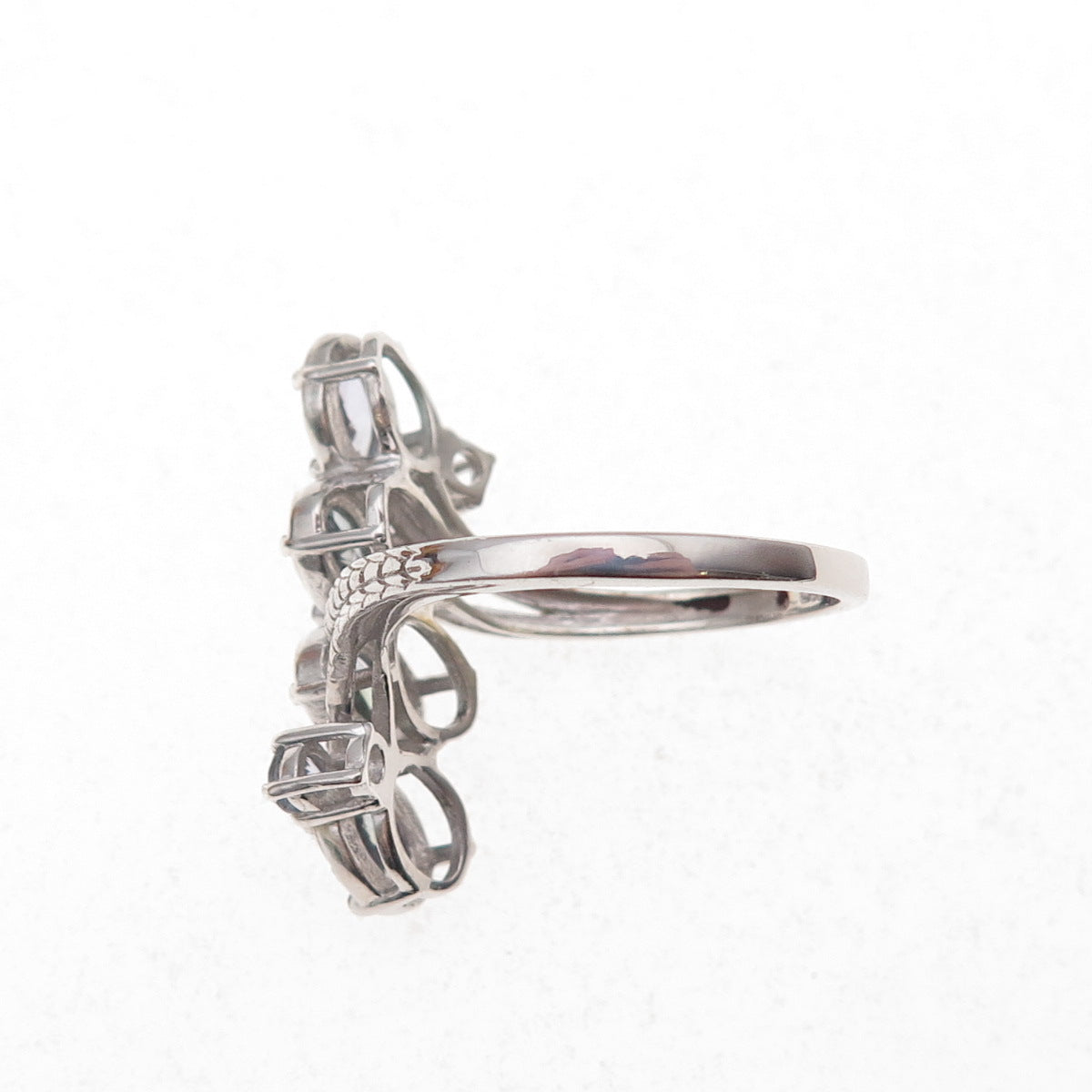 Chuck Clemency 925 Sterling Silver Real Iolite Bypass Ring Size 8.25