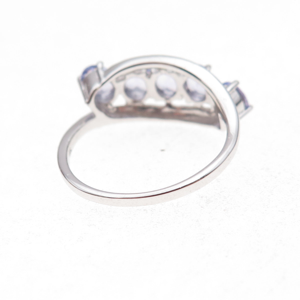 925 Sterling Silver Real Oval-Cut Tanzanite Ring Size 8.25