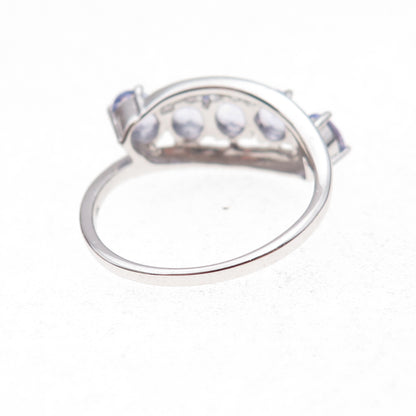 925 Sterling Silver Real Oval-Cut Tanzanite Ring Size 8.25