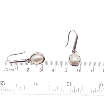 925 Sterling Silver Real Pearl Dangle Earrings