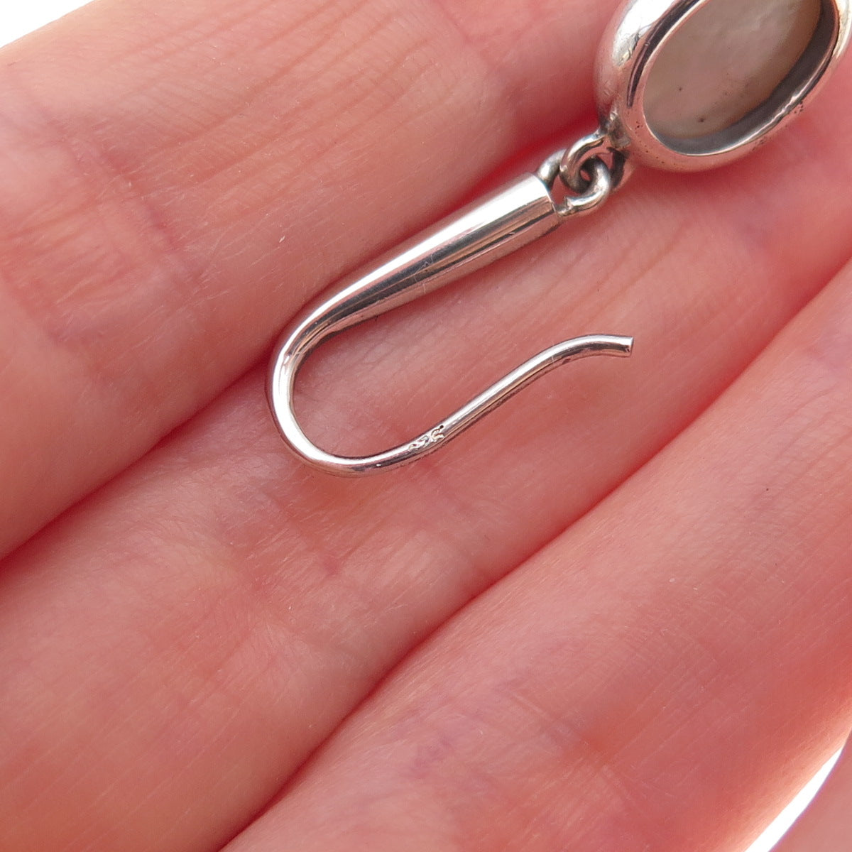 925 Sterling Silver Real Pearl Dangle Earrings