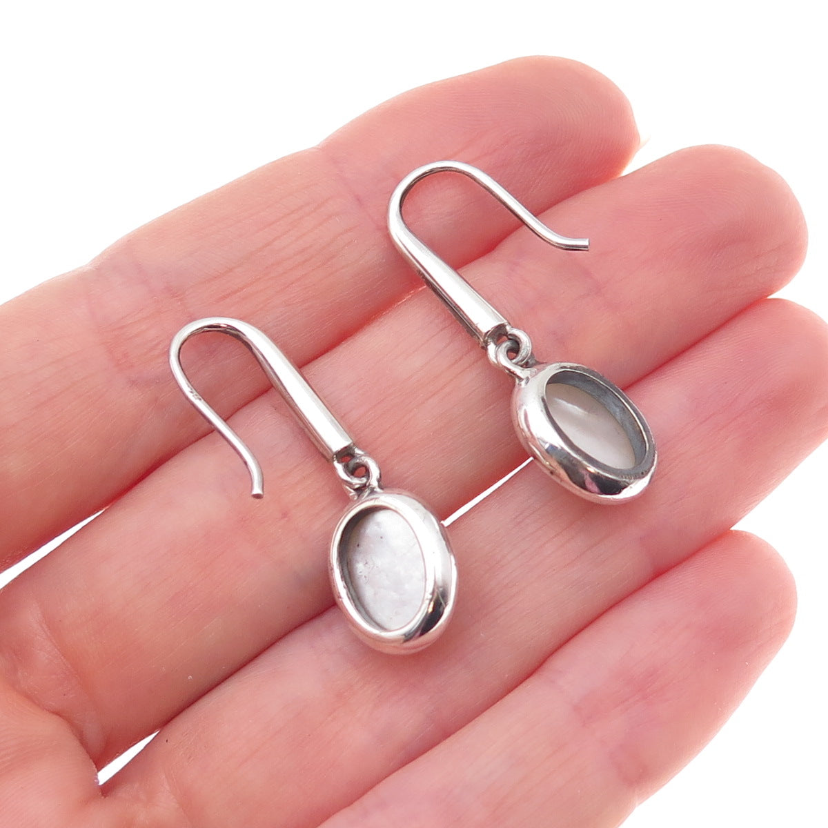 925 Sterling Silver Real Pearl Dangle Earrings