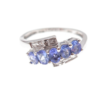 Chuck Clemency 925 Sterling Silver Real Diamond & Tanzanite Ring Size 8.25