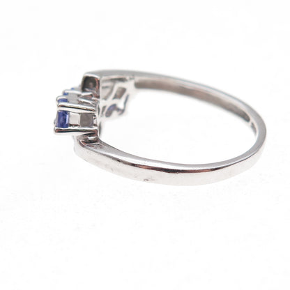 Chuck Clemency 925 Sterling Silver Real Diamond & Tanzanite Ring Size 8.25