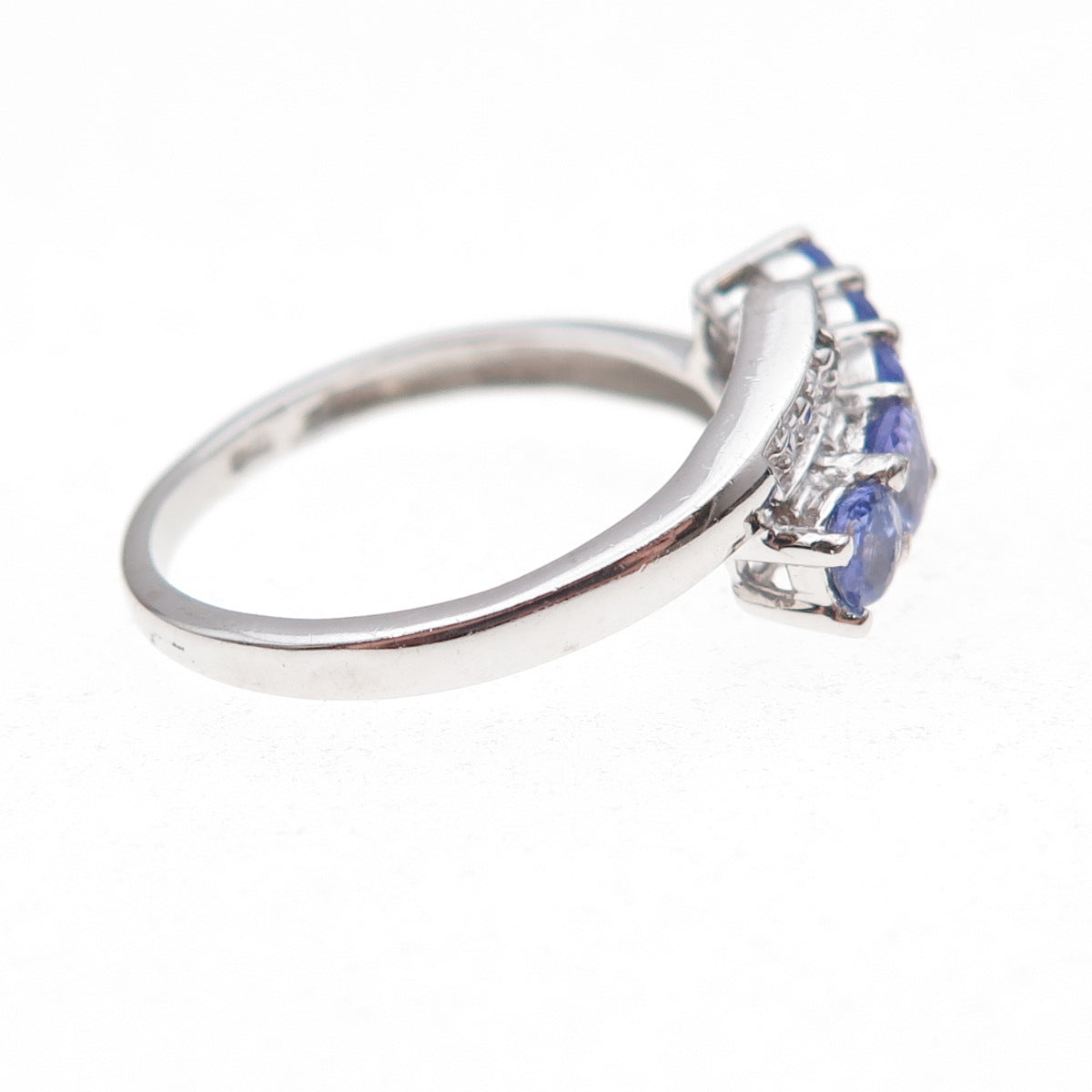 Chuck Clemency 925 Sterling Silver Real Diamond & Tanzanite Ring Size 8.25