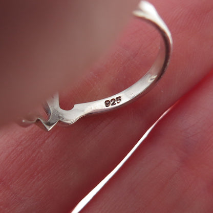 925 Sterling Silver Vintage Love Oxidized Ring Size 6.75