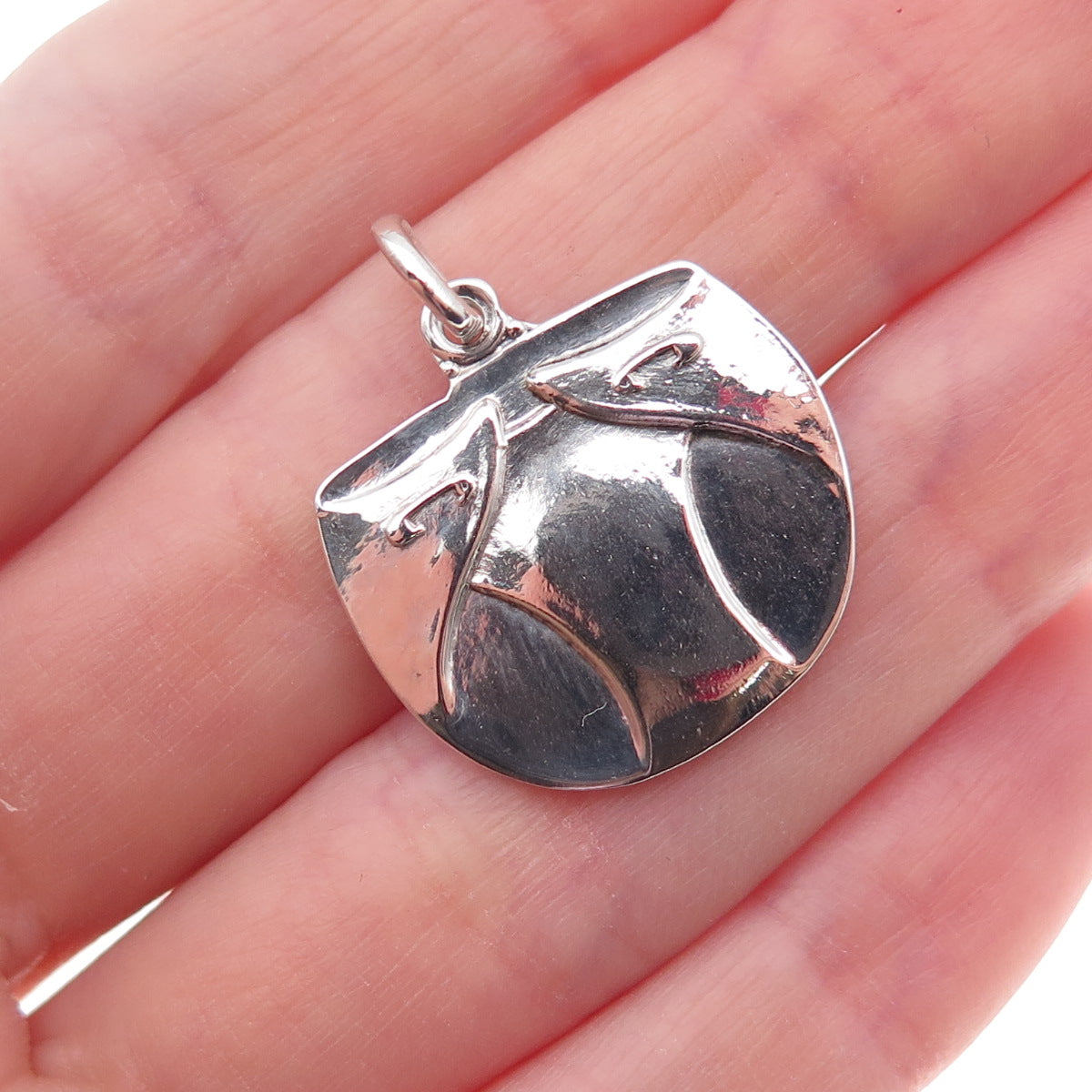 925 Sterling Silver Vintage Baby Diaper Oxidized Charm Pendant