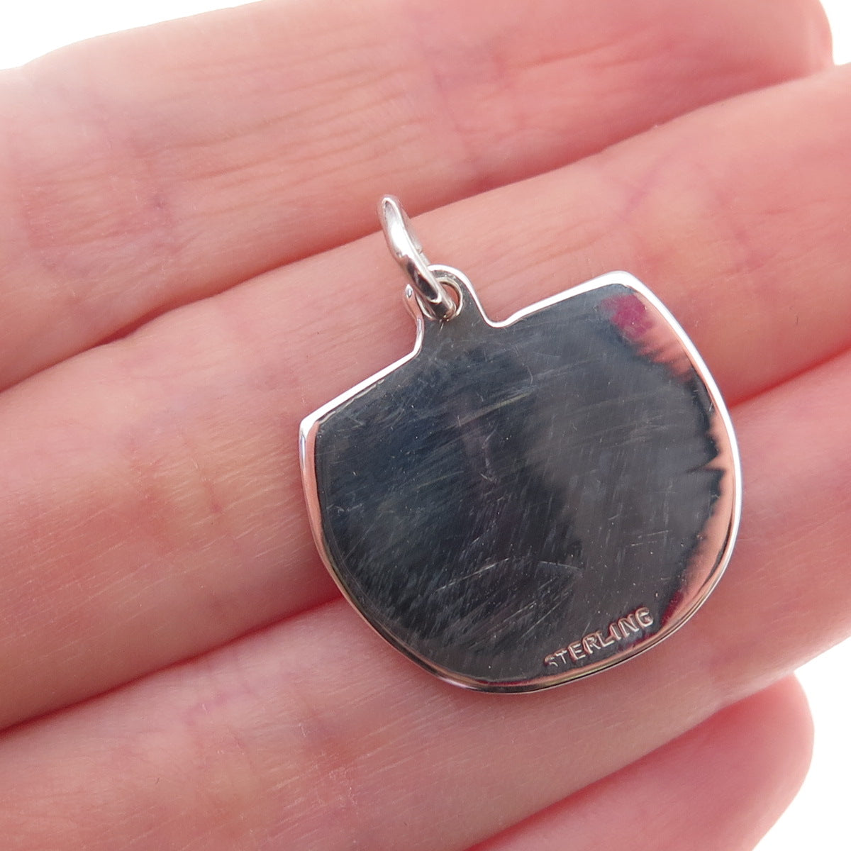 925 Sterling Silver Vintage Baby Diaper Oxidized Charm Pendant