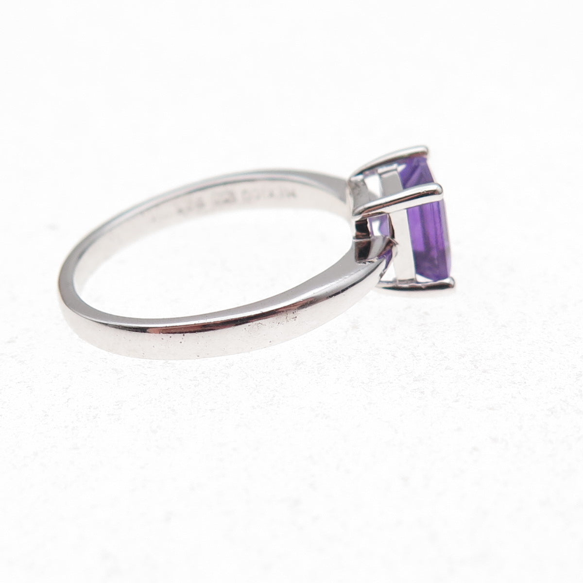 925 Sterling Silver Mexico Real Amethyst Ring Size 7