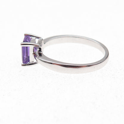 925 Sterling Silver Mexico Real Amethyst Ring Size 7