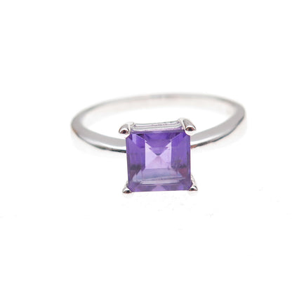 925 Sterling Silver Mexico Real Amethyst Ring Size 7