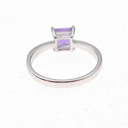 925 Sterling Silver Mexico Real Amethyst Ring Size 7