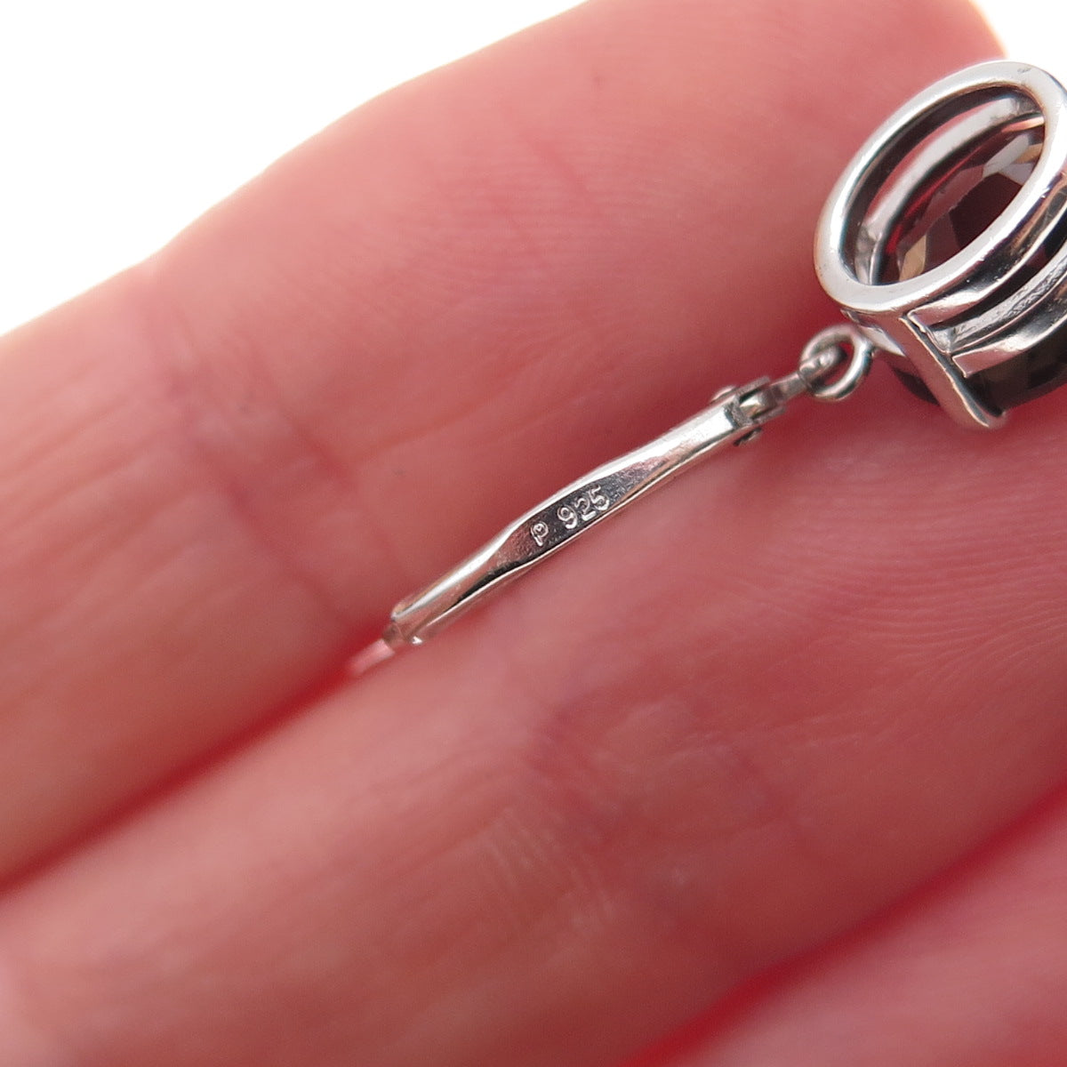 925 Sterling Silver Real Oval-Cut Smoky Quartz Dangle Earrings