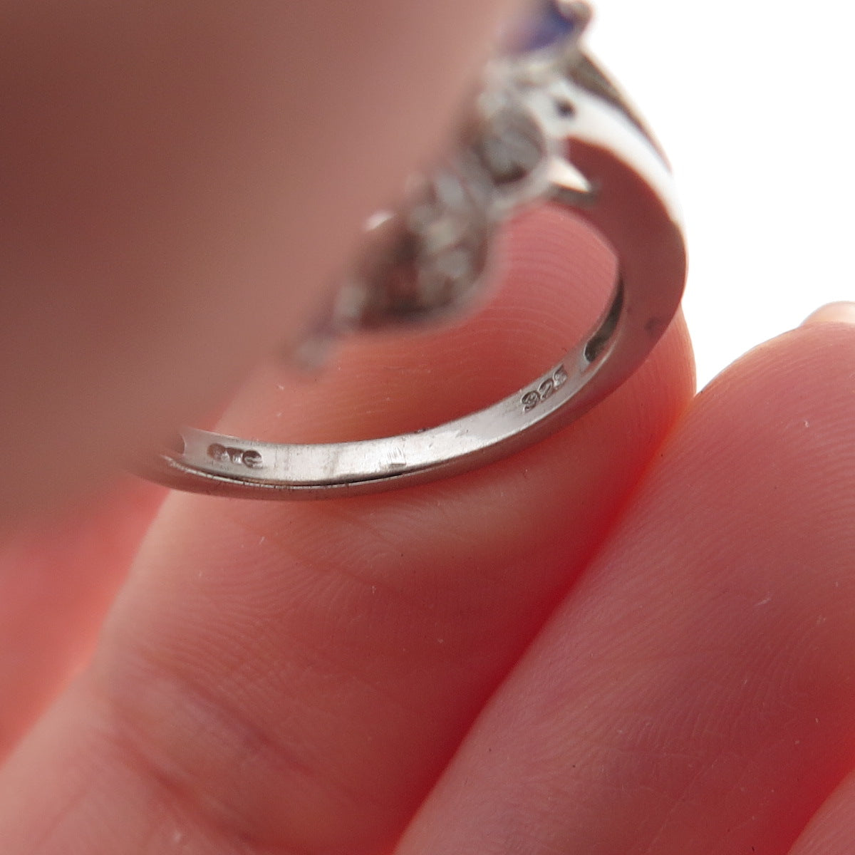 Chuck Clemency 925 Sterling Silver Real Diamond & Tanzanite Ring Size 6