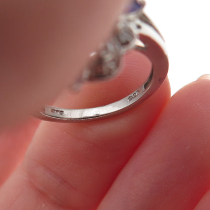 Chuck Clemency 925 Sterling Silver Real Diamond & Tanzanite Ring Size 6