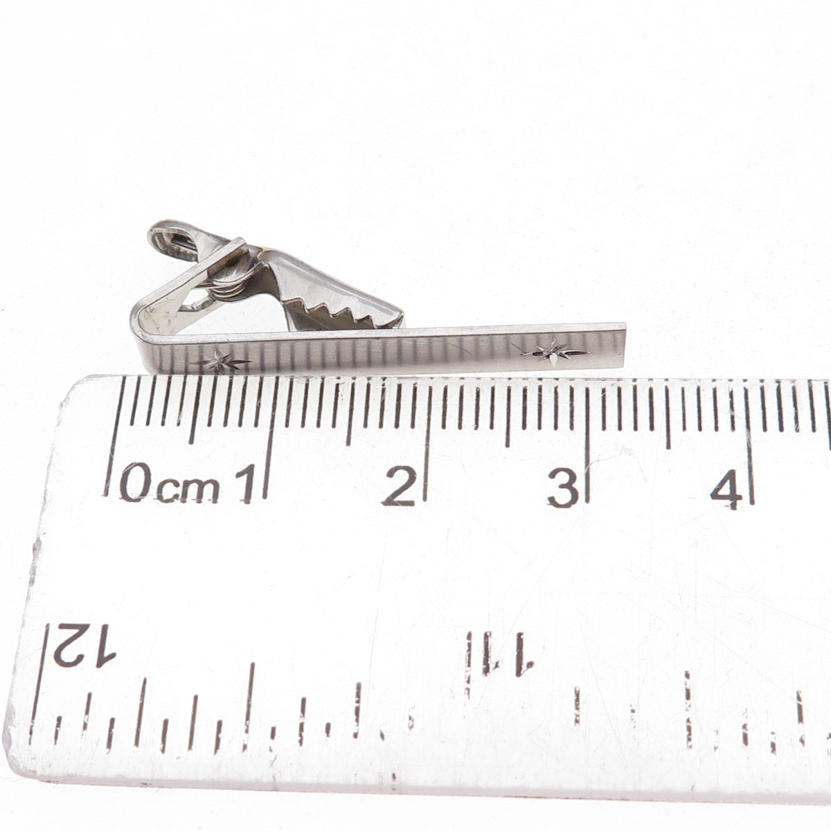 925 Sterling Silver Antique Art Deco Starburst Tie Clip