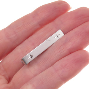 925 Sterling Silver Antique Art Deco Starburst Tie Clip