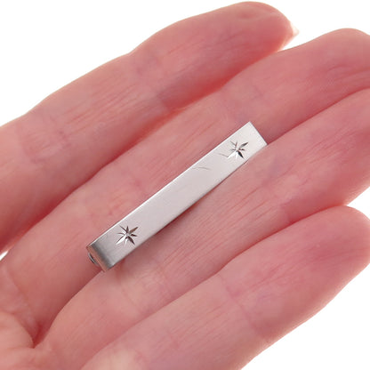 925 Sterling Silver Antique Art Deco Starburst Tie Clip