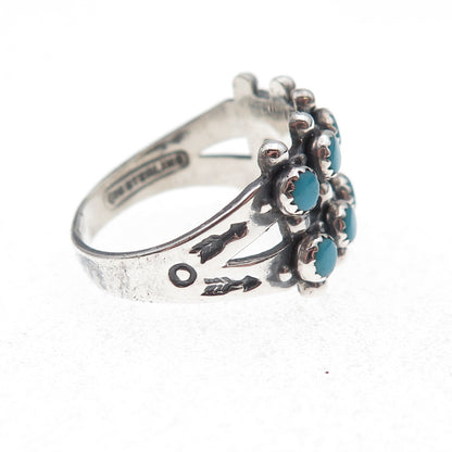 Maisels Old Pawn 925 Sterling Silver Vintage Turquoise Snake Eye Ring Size 8.75