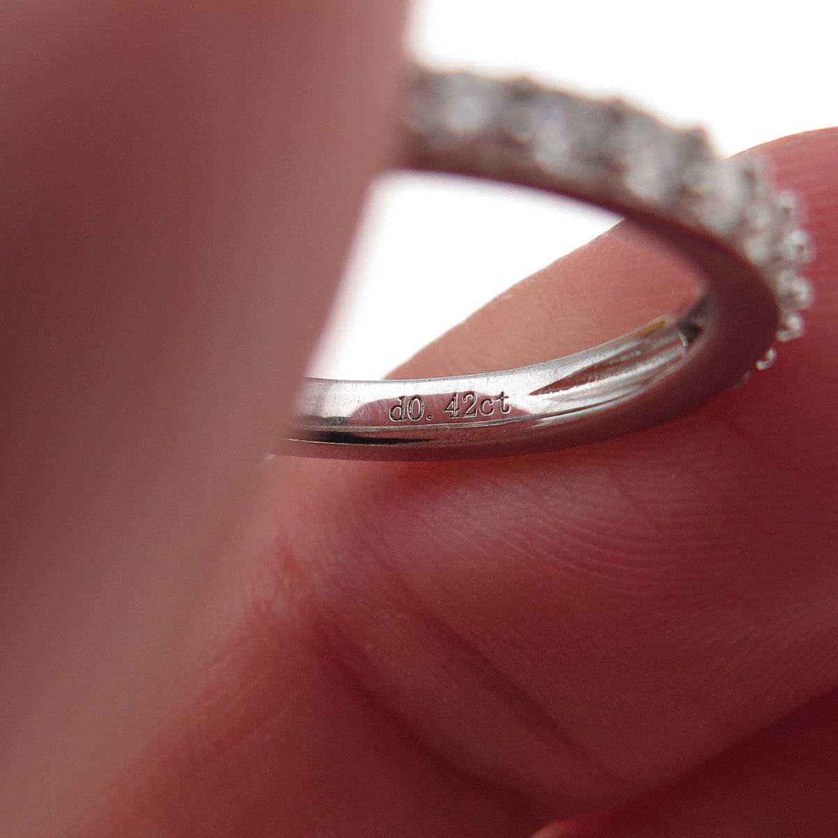 925 Sterling Silver Round-Cut Moissanite Half Eternity Band Ring Size 6.75