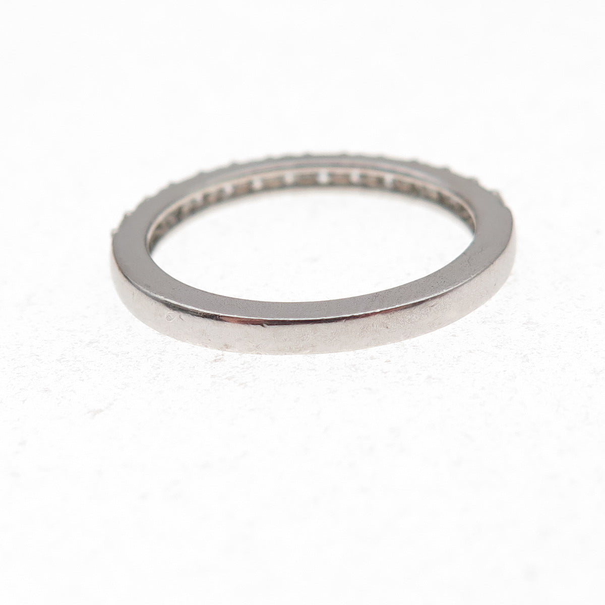 925 Sterling Silver Round-Cut Moissanite Half Eternity Band Ring Size 6.75