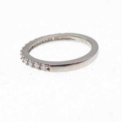 925 Sterling Silver Round-Cut Moissanite Half Eternity Band Ring Size 6.75