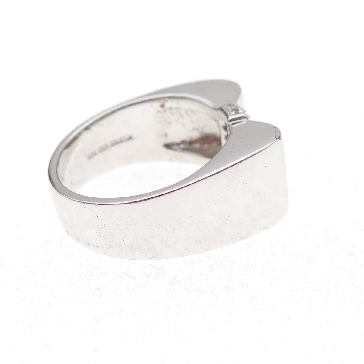 925 Sterling Silver Mexico Real Round-Cut Diamond Ring Size 7