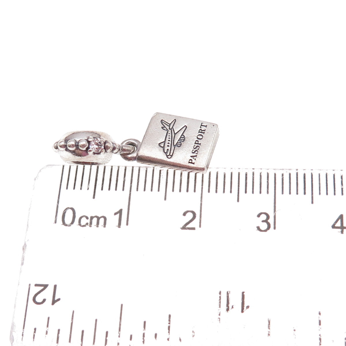 Pandora 925 Sterling Silver C Z Passport Adventure Awaits Dangle Charm