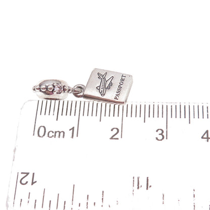 Pandora 925 Sterling Silver C Z Passport Adventure Awaits Dangle Charm