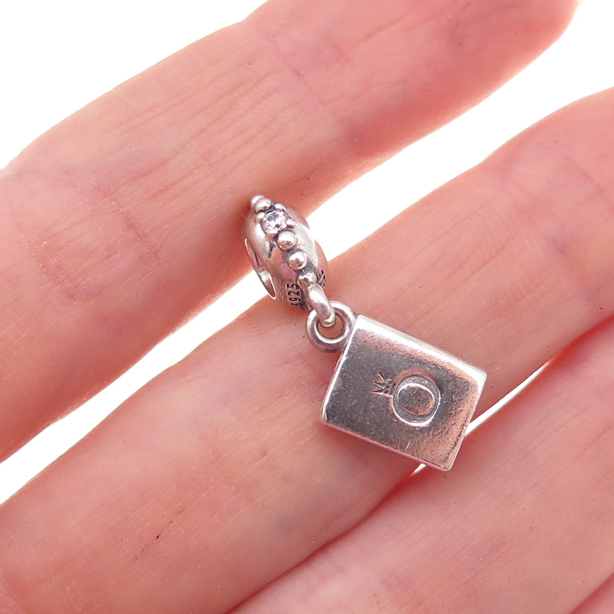 Pandora 925 Sterling Silver C Z Passport Adventure Awaits Dangle Charm