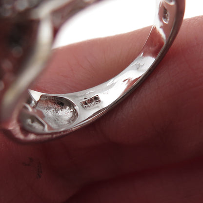 Chuck Clemency 925 Sterling Silver Real Diamond Crisscross Ring Size 8.25