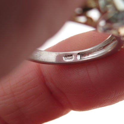 Chuck Clemency 925 Sterling Silver 2-Tone Real Oval-Cut Iolite Ring Size 8.25