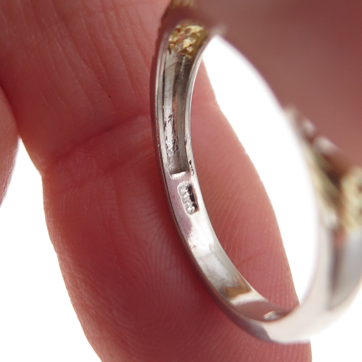 Chuck Clemency 925 Sterling Silver 2-Tone Real Oval-Cut Iolite Ring Size 8.25