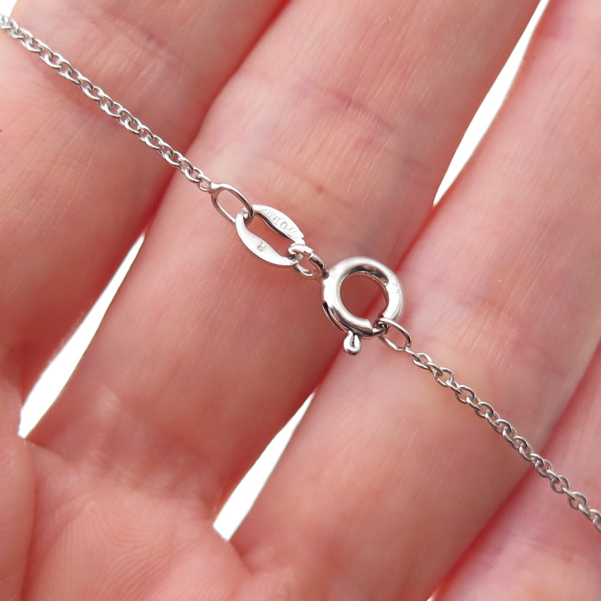 925 Sterling Silver Round-Cut C Z Heart Cable Chain Necklace 18"