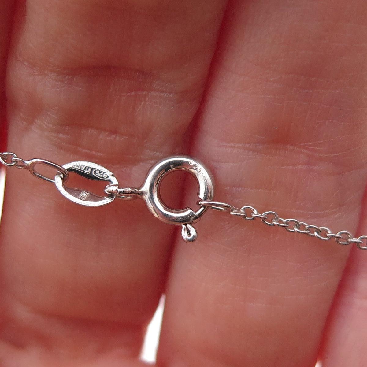 925 Sterling Silver Round-Cut C Z Heart Cable Chain Necklace 18"