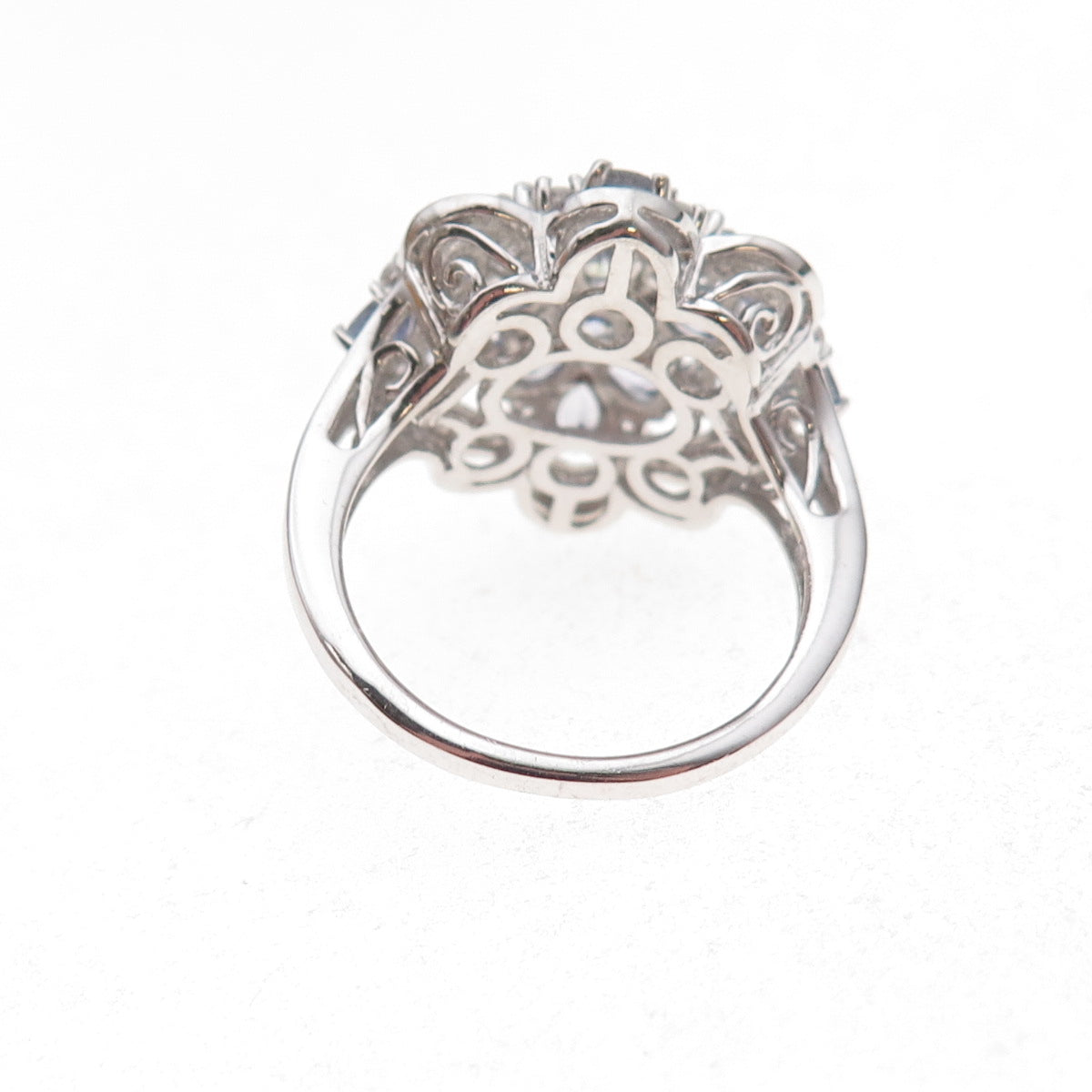 Chuck Clemency 925 Sterling Silver Real Tanzanite & White Topaz Ring Size 8.5