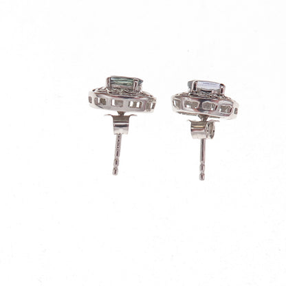 Chuck Clemency 925 Sterling Silver Real Iolite Floral Scroll Stud Earrings