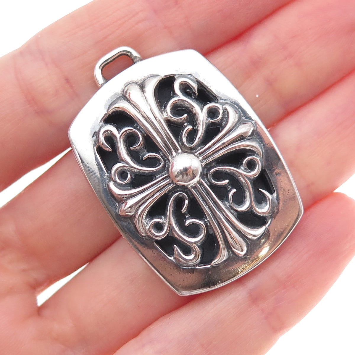 Chrome Hearts 925 Sterling Silver Vintage 2006 Cross Keeper Pendant