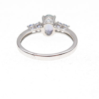 Chuck Clemency 925 Sterling Silver Real Iolite & Tanzanite Ring Size 8