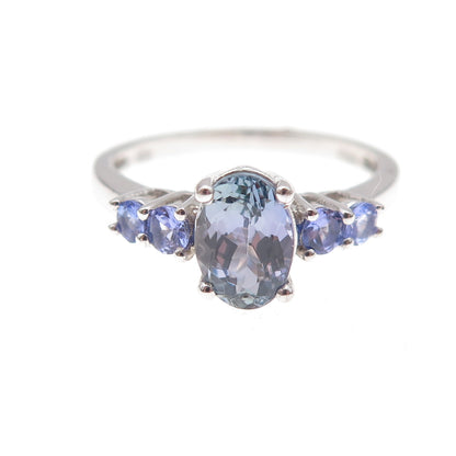 Chuck Clemency 925 Sterling Silver Real Iolite & Tanzanite Ring Size 8