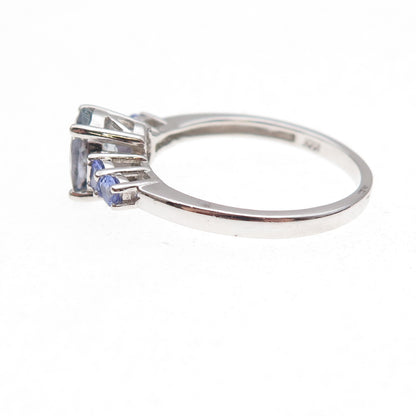 Chuck Clemency 925 Sterling Silver Real Iolite & Tanzanite Ring Size 8