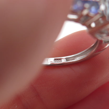 Chuck Clemency 925 Sterling Silver Real Iolite & Tanzanite Ring Size 8
