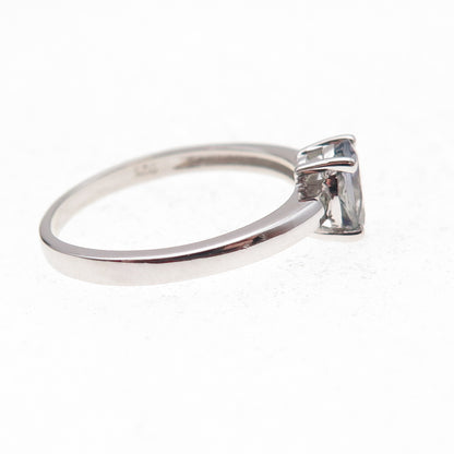 925 Sterling Silver Real Oval-Cut Iolite Ring Size 8