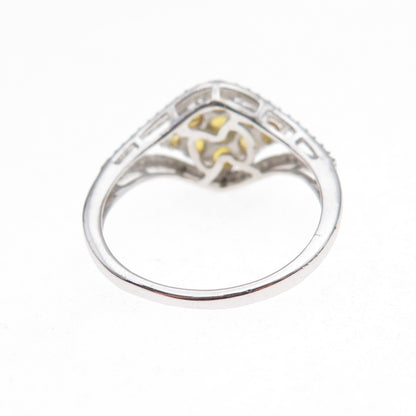 Chuck Clemency 925 Sterling Silver Real Round-Cut Yellow Topaz Ring Size 8