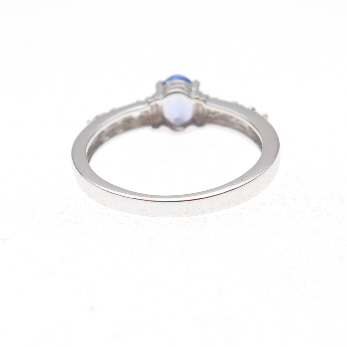 925 Sterling Silver Real Tanzanite & White Topaz Ring Size 8